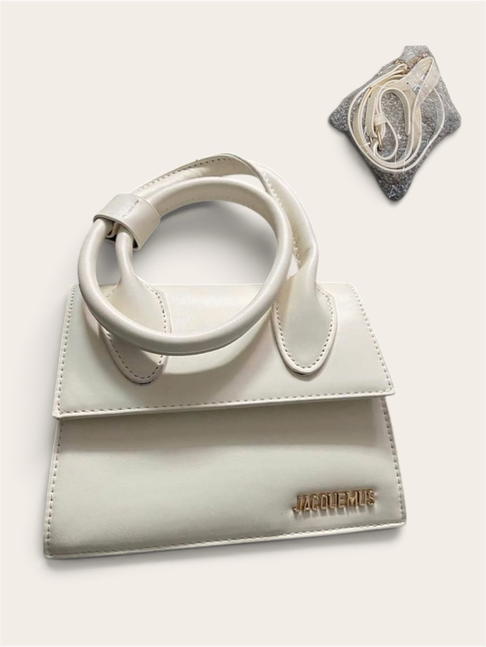 Jacquemus Cream Le Chiquito Smooth Leather Mini Bag